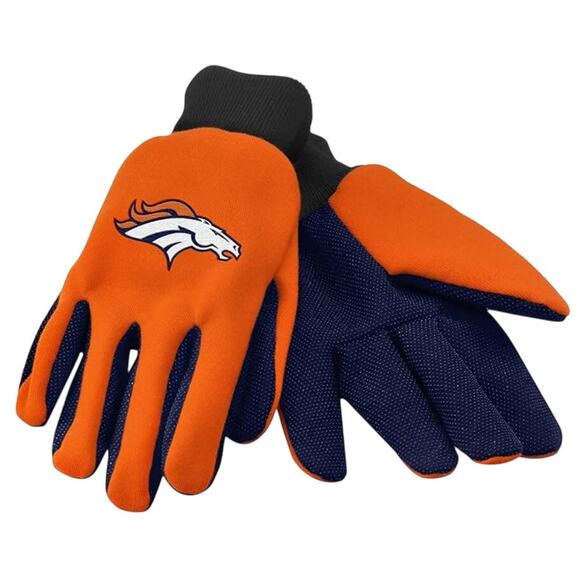 FOCO NFL Denver Broncos Colored Palm Utility Gloves in Orange, Size OS - Picture 1 of 4